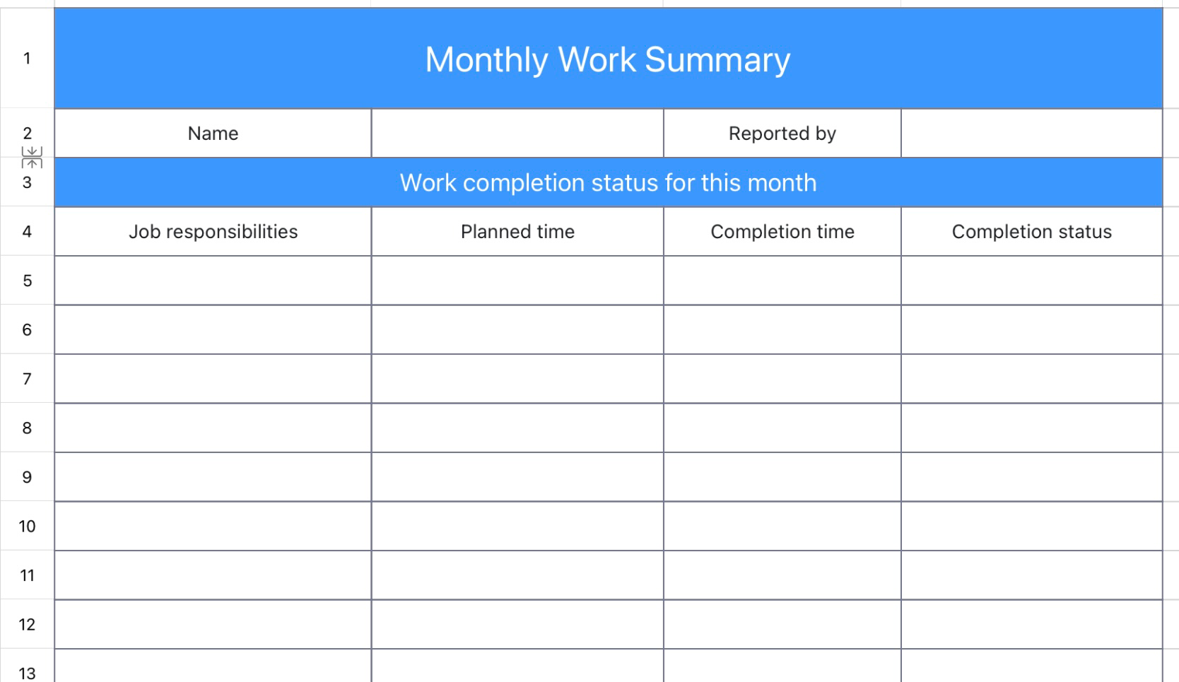 Monthly work ... 2